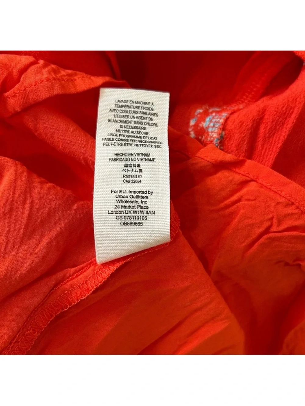 FREE PEOPLE Women Mocking Bird Backless Coral Red Lace Floral Mini Dress size 12 - Picture 10 of 15